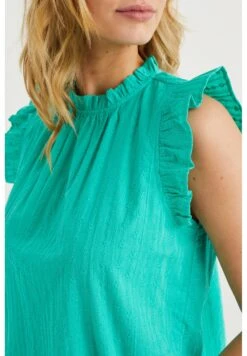 WE FASHION Met Broderie Anglaise - Blouse - Green -We Fashion Soldes Boutique 0152886ee2af477393b298f3f1604fe1