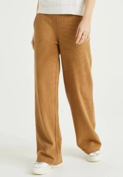 WE FASHION Met Structuur - Pantalon Classique - Brown