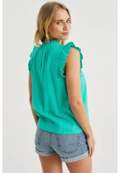 WE FASHION Met Broderie Anglaise - Blouse - Green -We Fashion Soldes Boutique 048d5502ded14e7c89f4c94927ba424c