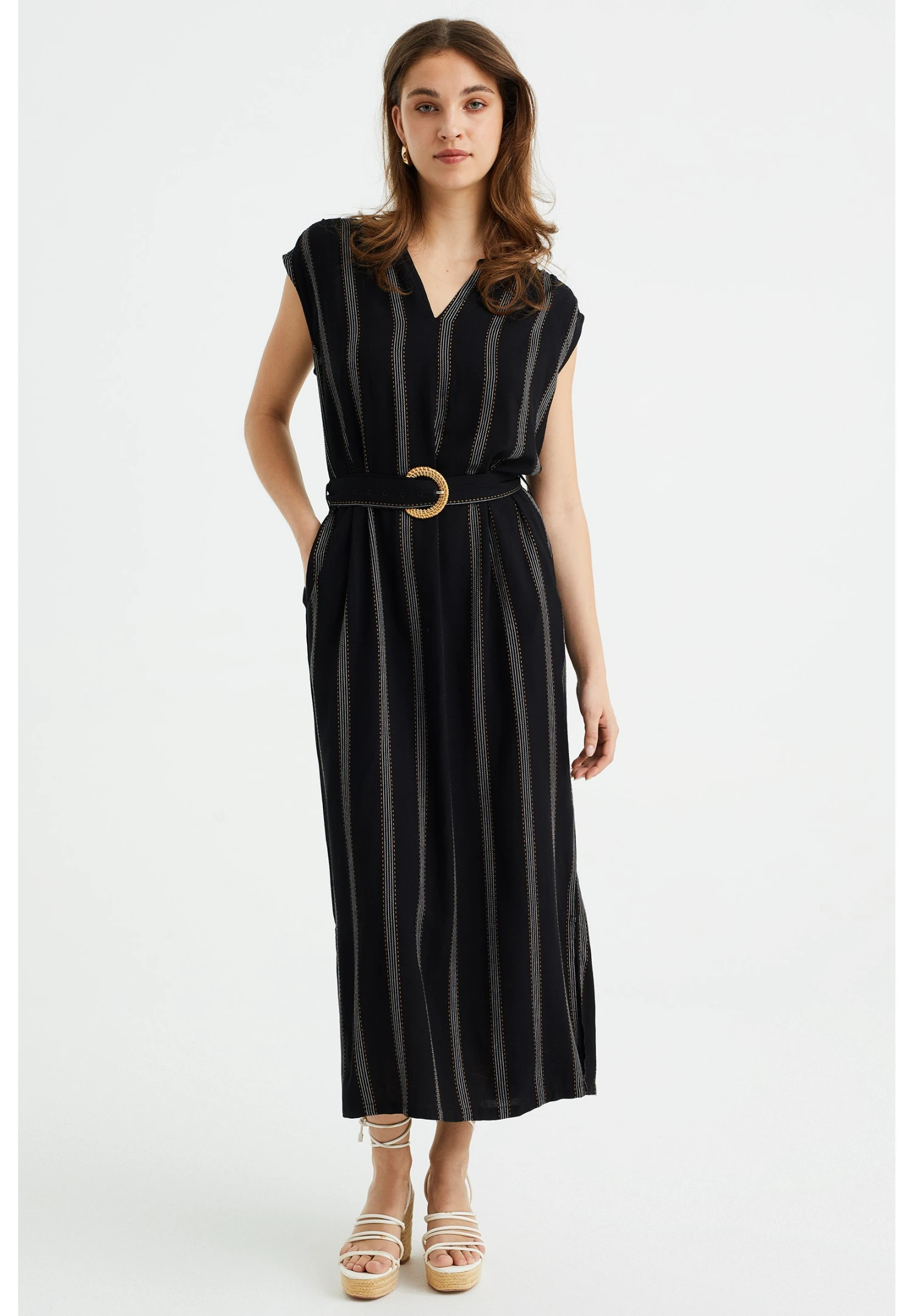 WE FASHION Met Ceintuur - Robe Longue - Black 3 WE FASHION Met Ceintuur - Robe Longue - Black