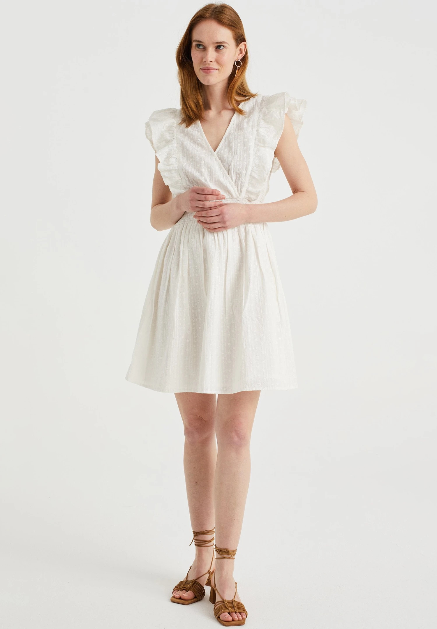 WE FASHION Met Broderie Anglaise - Robe De Jour - White 4 WE FASHION Met Broderie Anglaise - Robe De Jour - White – Image 2