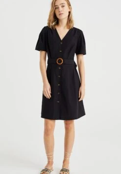 WE FASHION Met Ceintuur - Robe De Jour - Black