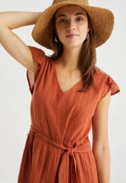 WE FASHION Met Glittergaren - Robe De Jour - Brown