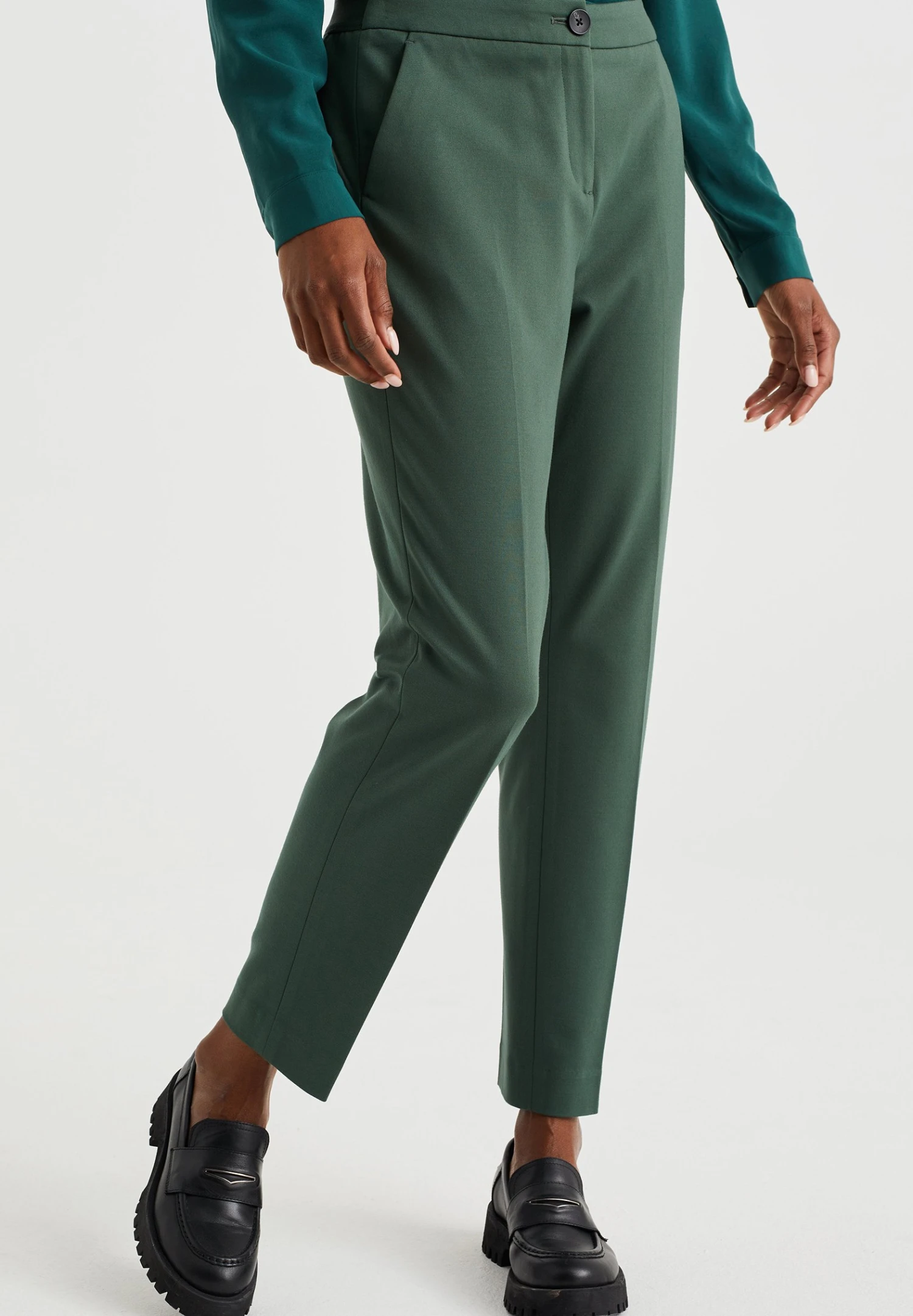 WE FASHION Slim Fit Met Stretch - Pantalon Classique - Green 3 WE FASHION Slim Fit Met Stretch - Pantalon Classique - Green
