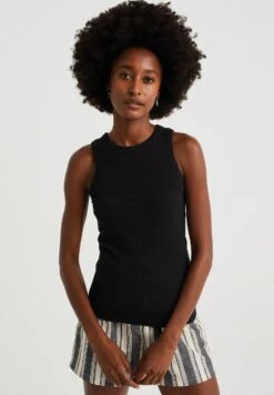 We Fashion Soldes Boutique 12 WE FASHION Singlet Van Ribstof - Débardeur - Black