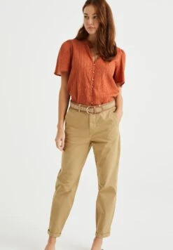 WE FASHION Regular Fit - Chino - Beige -We Fashion Soldes Boutique 0e6cbf04c5c94b43a40d53476350537e