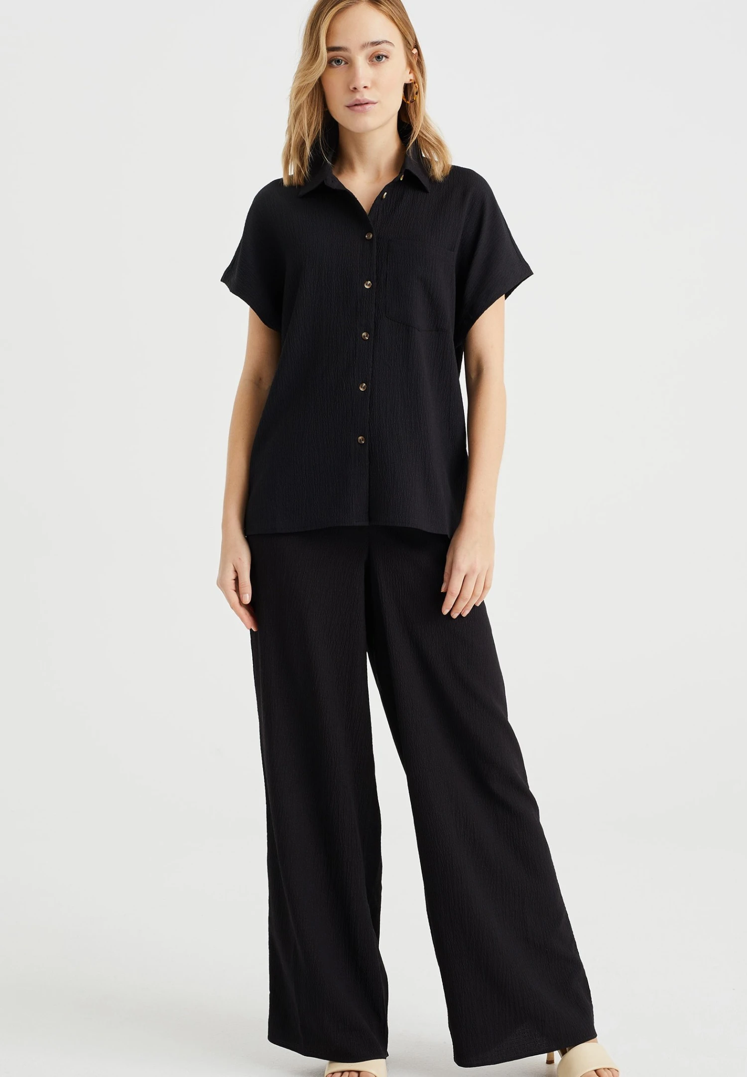 WE FASHION Met Structuur - Chemisier - Black 4 WE FASHION Met Structuur - Chemisier - Black – Image 2