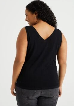 WE FASHION Curve - Débardeur - Black -We Fashion Soldes Boutique 103e377f91274de783ec370e81faa809