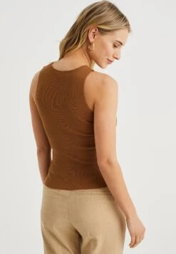 WE FASHION Dames Van Stof - Débardeur - Brown -We Fashion Soldes Boutique 11cb2f23a2d045eb9e4492ebcb6d08b2