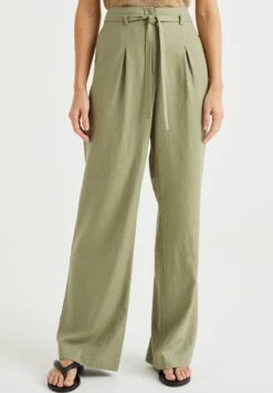 WE FASHION Met Ceintuur - Pantalon Classique - Green