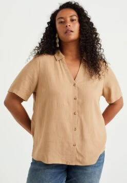WE FASHION Curve - Chemisier - Beige