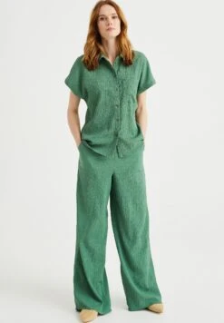 WE FASHION Met Structuur - Chemisier - Green -We Fashion Soldes Boutique 186c9a2ca66949339ac89a76283b578c