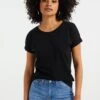 WE FASHION Regular Fit - T-Shirt Basique - Black