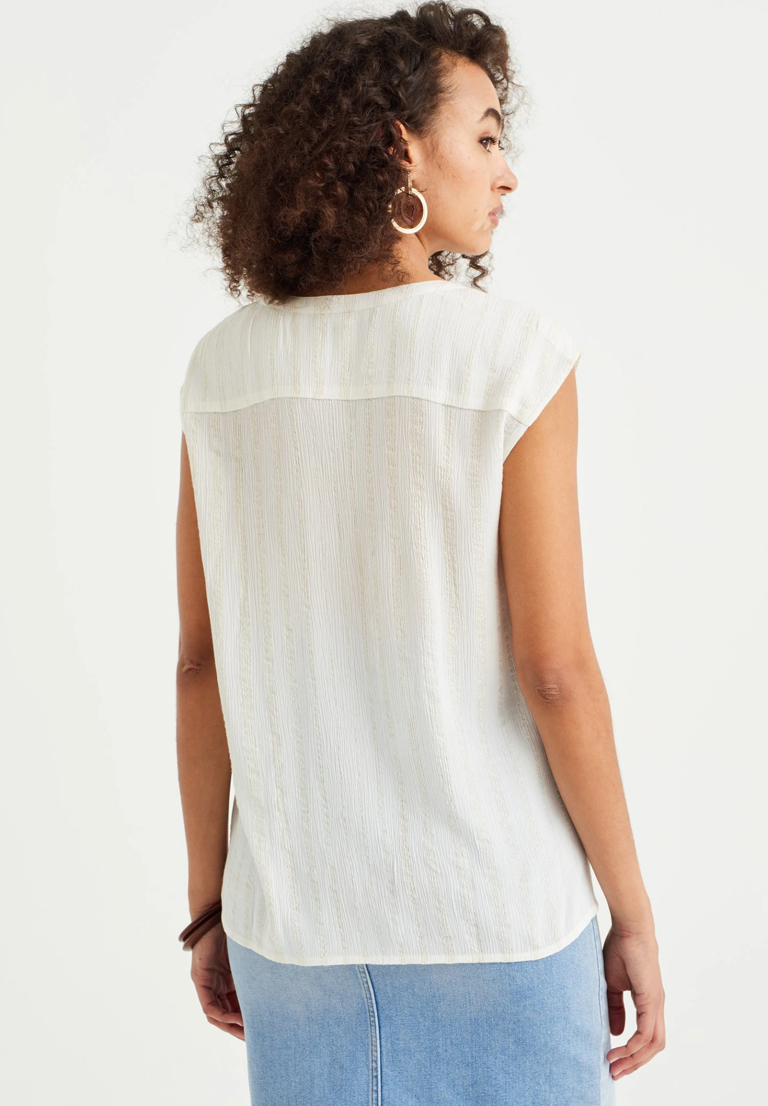 WE FASHION Met Glittergaren - Débardeur - White 5 WE FASHION Met Glittergaren - Débardeur - White – Image 3