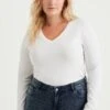 WE FASHION Curve - T-Shirt À Manches Longues - White -We Fashion Soldes Boutique 1c5067a72c594d378a1b51635ba53341