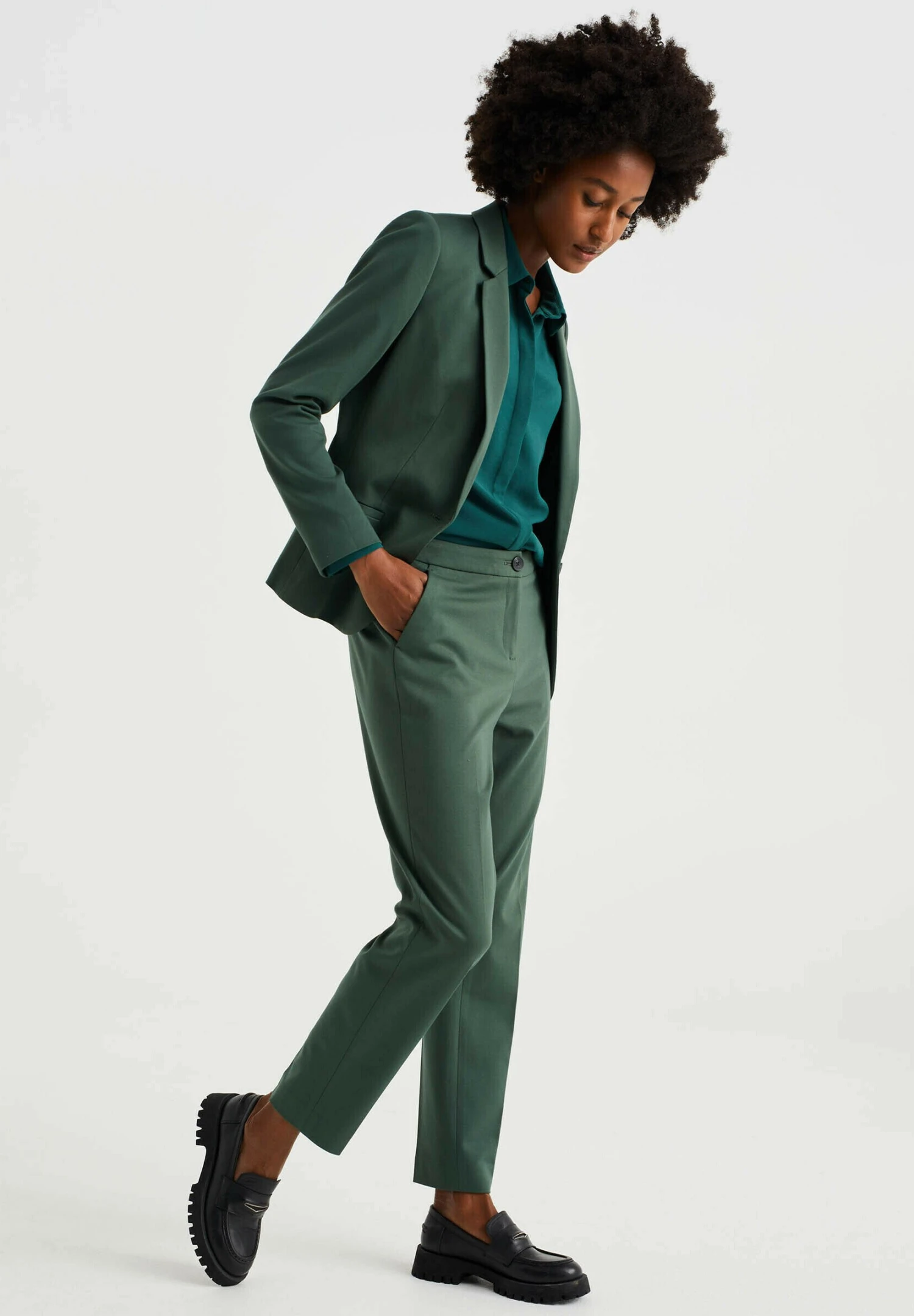 WE FASHION Slim Fit Met Stretch - Pantalon Classique - Green 4 WE FASHION Slim Fit Met Stretch - Pantalon Classique - Green – Image 2