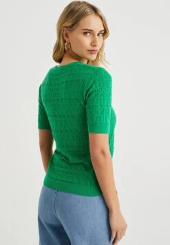 WE FASHION Met Opengewerkt Dessin - Blouse - Green -We Fashion Soldes Boutique 1dba55a1e22743758ea3853ecfd9d6c1