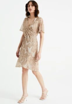WE FASHION Met Dessin - Robe De Jour - Beige