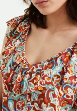 WE FASHION Met Dessin - Blouse - Brown -We Fashion Soldes Boutique 1dee3e8b7ea241e1ac376a1fdc7415fe