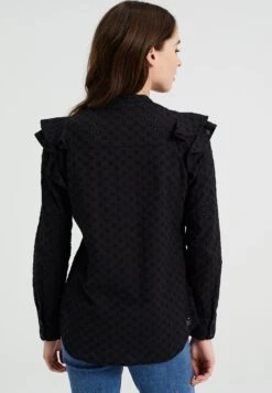WE FASHION Met Broderie Anglaise - Chemisier - Black -We Fashion Soldes Boutique 1fef798e8372433db0efedf093b6c7a3