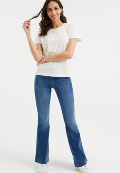 WE FASHION T-Shirt Basique - Off-White -We Fashion Soldes Boutique 2128d8d8a7114b9784f46c8cd14f3ea5