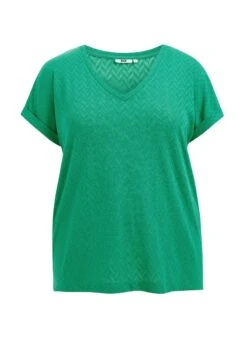 WE FASHION Met Opengewerkt Dessin-Curve - T-Shirt Imprimé - Green -We Fashion Soldes Boutique 224d46590ed546f5a53290e136965b3a