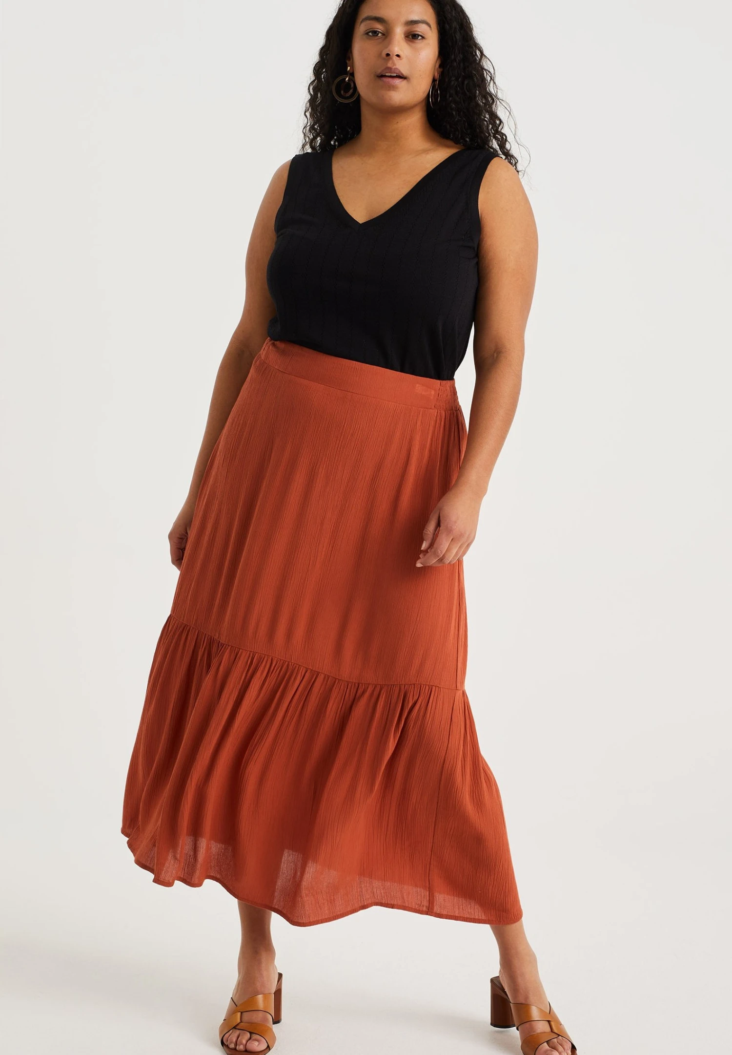 WE FASHION Curve - Jupe Longue - Brown 4 WE FASHION Curve - Jupe Longue - Brown – Image 2