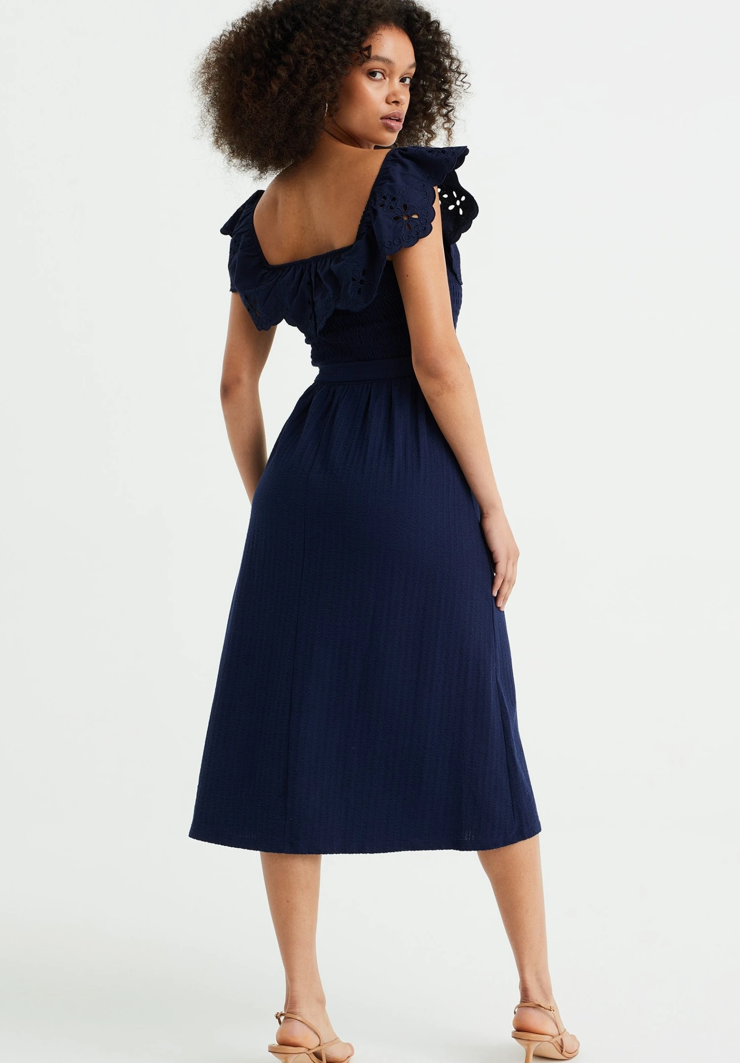 WE FASHION Met Broderie Anglaise - Robe En Jersey - Blue 4 WE FASHION Met Broderie Anglaise - Robe En Jersey - Blue – Image 2