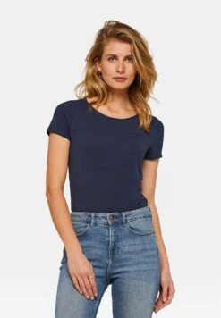 WE FASHION Aus Bio - T-Shirt Basique - Dark Blue