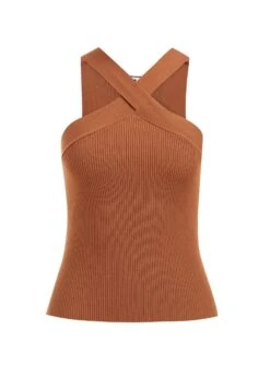 WE FASHION Dames Van Stof - Débardeur - Brown -We Fashion Soldes Boutique 29c1a3088a2a4c5ca5739701311f7020