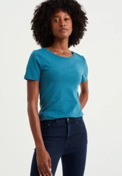 WE FASHION Aus Bio - T-Shirt Basique - Blue