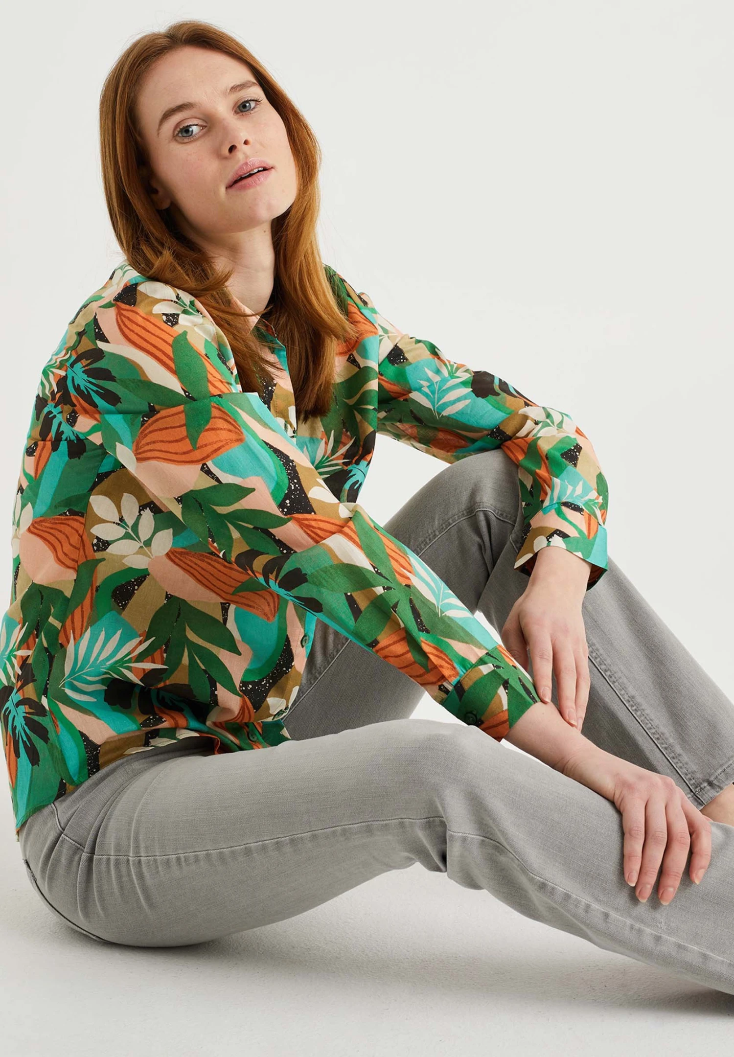 WE FASHION Met Dessin - Chemisier - Green Beige 7 WE FASHION Met Dessin - Chemisier - Green Beige – Image 5