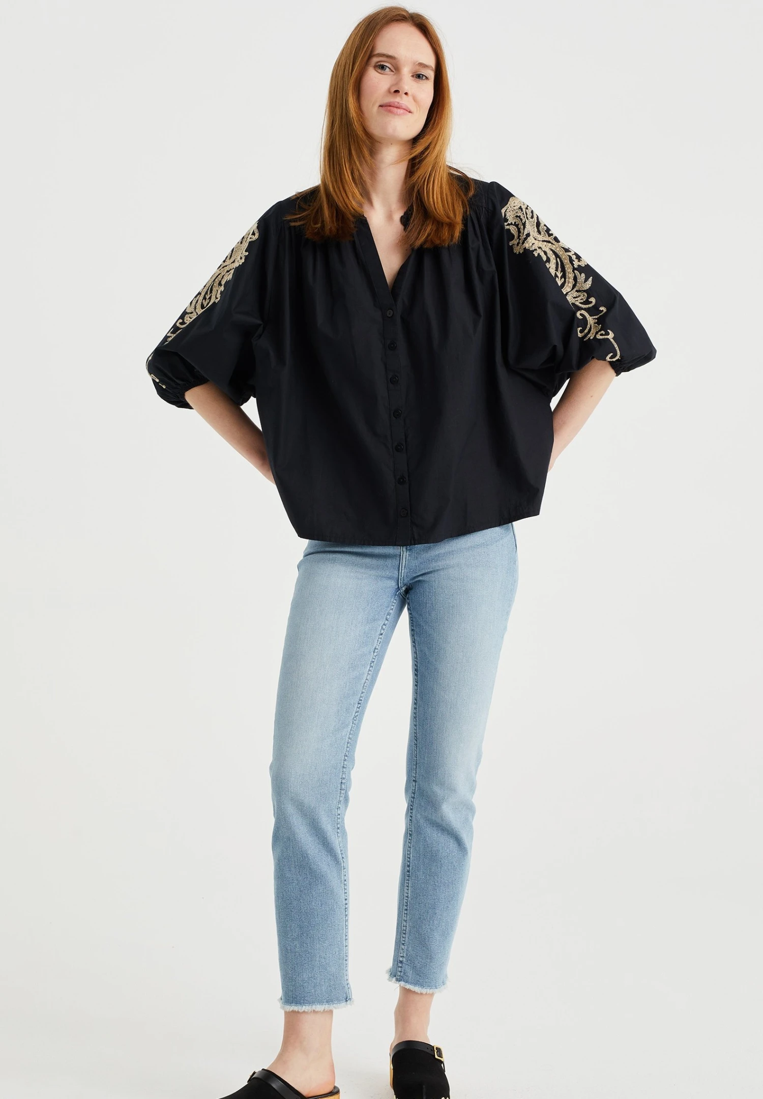 WE FASHION Met Embroidery - Chemisier - Black 4 WE FASHION Met Embroidery - Chemisier - Black – Image 2