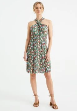 WE FASHION Met Dessin - Robe Pull - Green