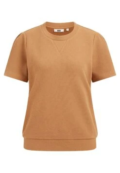 WE FASHION Met Structuur - T-Shirt Basique - Brown -We Fashion Soldes Boutique 3ac938f2def1424c83057d3778bcf1de