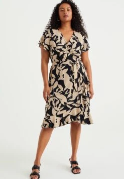 WE FASHION Curve - Robe En Jersey - Beige