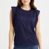 WE FASHION Met Broderie Anglaise - T-Shirt Imprimé - Blue -We Fashion Soldes Boutique 3ba0d2b2edec42eb87cbb4989e9fd074