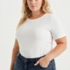 WE FASHION Curve - T-Shirt Basique - White -We Fashion Soldes Boutique 40ce371b9d274161bf182b47174af29a