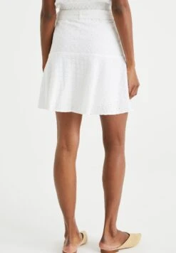 WE FASHION Skort Met Broderie Anglaise - Jupe Trapèze - White -We Fashion Soldes Boutique 4109f49b9e064477925dedb230334728