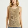 WE FASHION Met Opengewerkt Dessin - Débardeur - Beige -We Fashion Soldes Boutique 4404388e85064531ac334b1a69926902