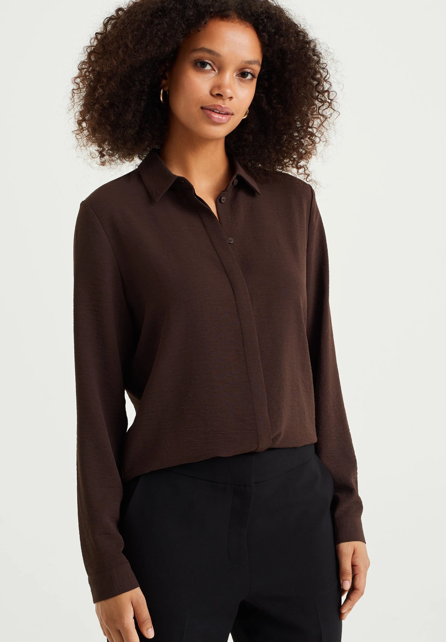 WE FASHION Chemisier - Brown 3 WE FASHION Chemisier - Brown