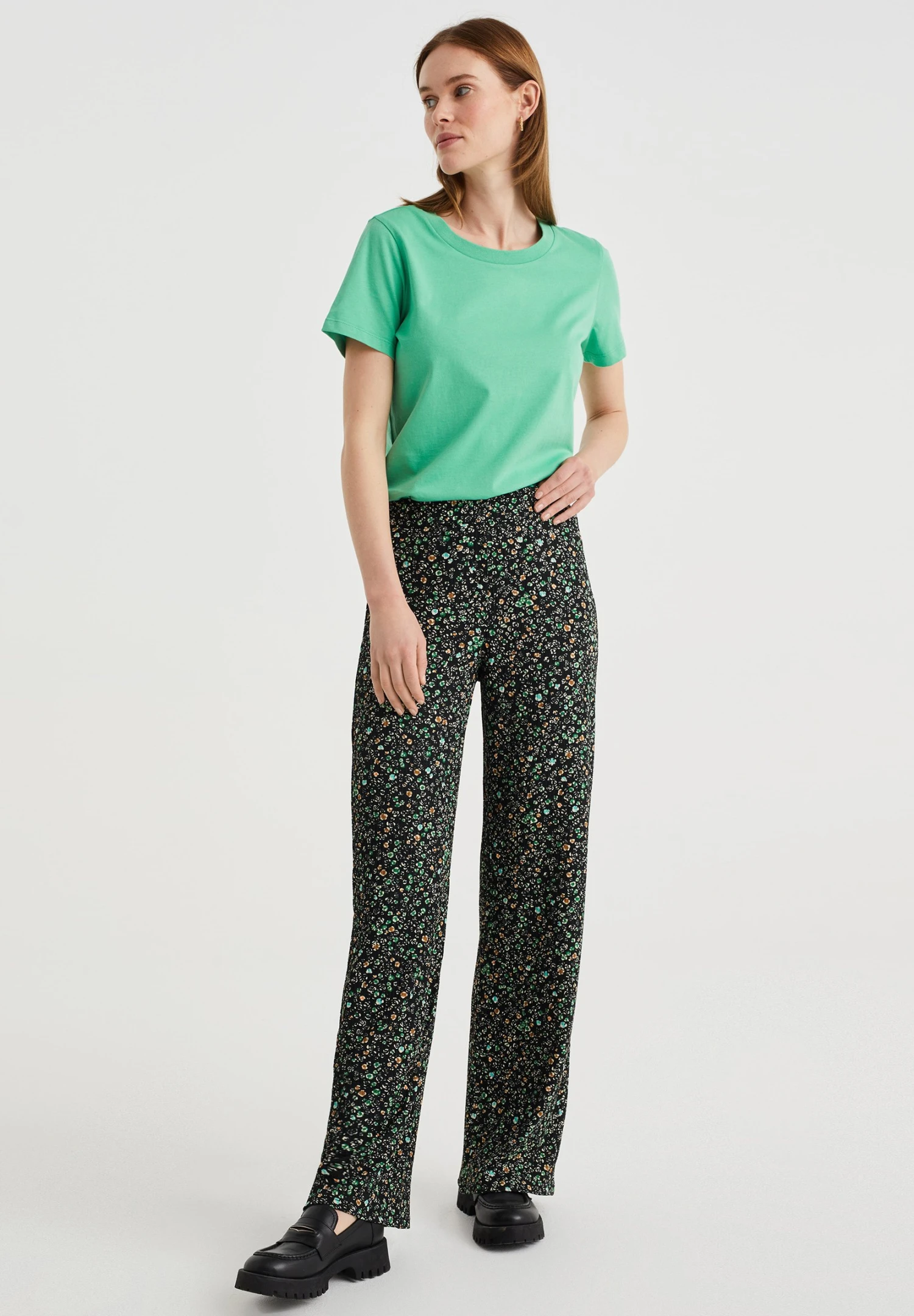 WE FASHION Wide Leg Met Dessin - Pantalon Classique - Black 3 WE FASHION Wide Leg Met Dessin - Pantalon Classique - Black