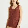 WE FASHION Met Opengewerkt Dessin - Débardeur - Brown