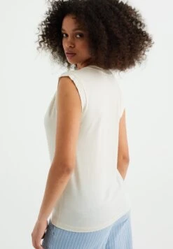 WE FASHION Met Plooidetail - T-Shirt Basique - White -We Fashion Soldes Boutique 46a3743a797841cbaf6972c8ba748efc