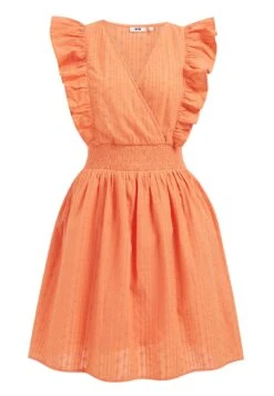 WE FASHION Met Broderie Anglaise - Robe De Jour - Orange -We Fashion Soldes Boutique 4851dc0f155e41dc8d98241d67dc7532