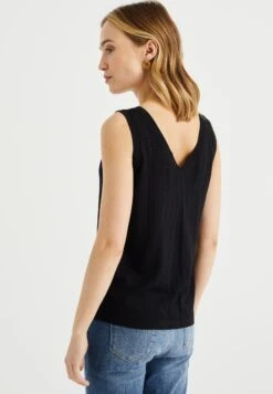 WE FASHION Met Opengewerkt Dessin - Débardeur - Black -We Fashion Soldes Boutique 4915a1f87a894e97b3c6f59cc82d47d8