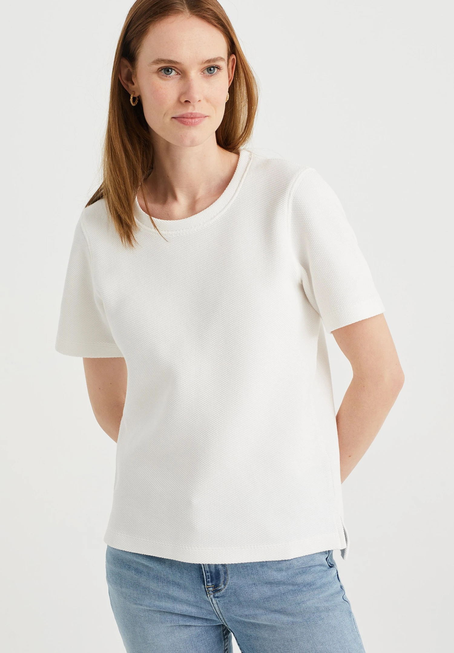 WE FASHION Met Structuur - T-Shirt Basique - White 3 WE FASHION Met Structuur - T-Shirt Basique - White