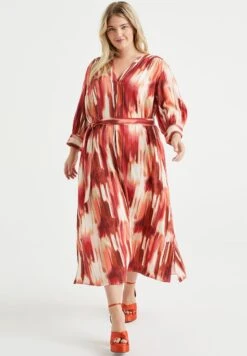 WE FASHION Met Dessin Curve - Robe De Jour - Red