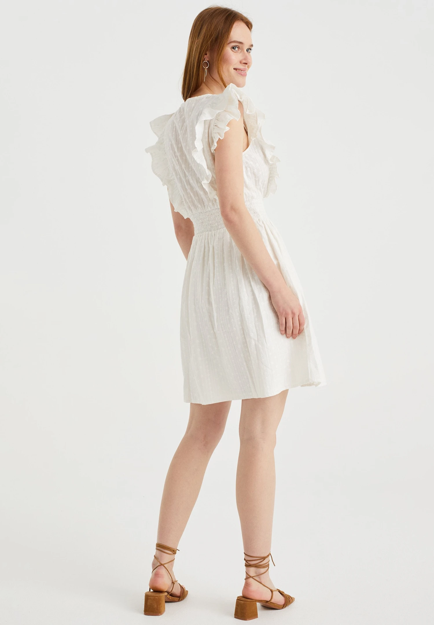 WE FASHION Met Broderie Anglaise - Robe De Jour - White 5 WE FASHION Met Broderie Anglaise - Robe De Jour - White – Image 3