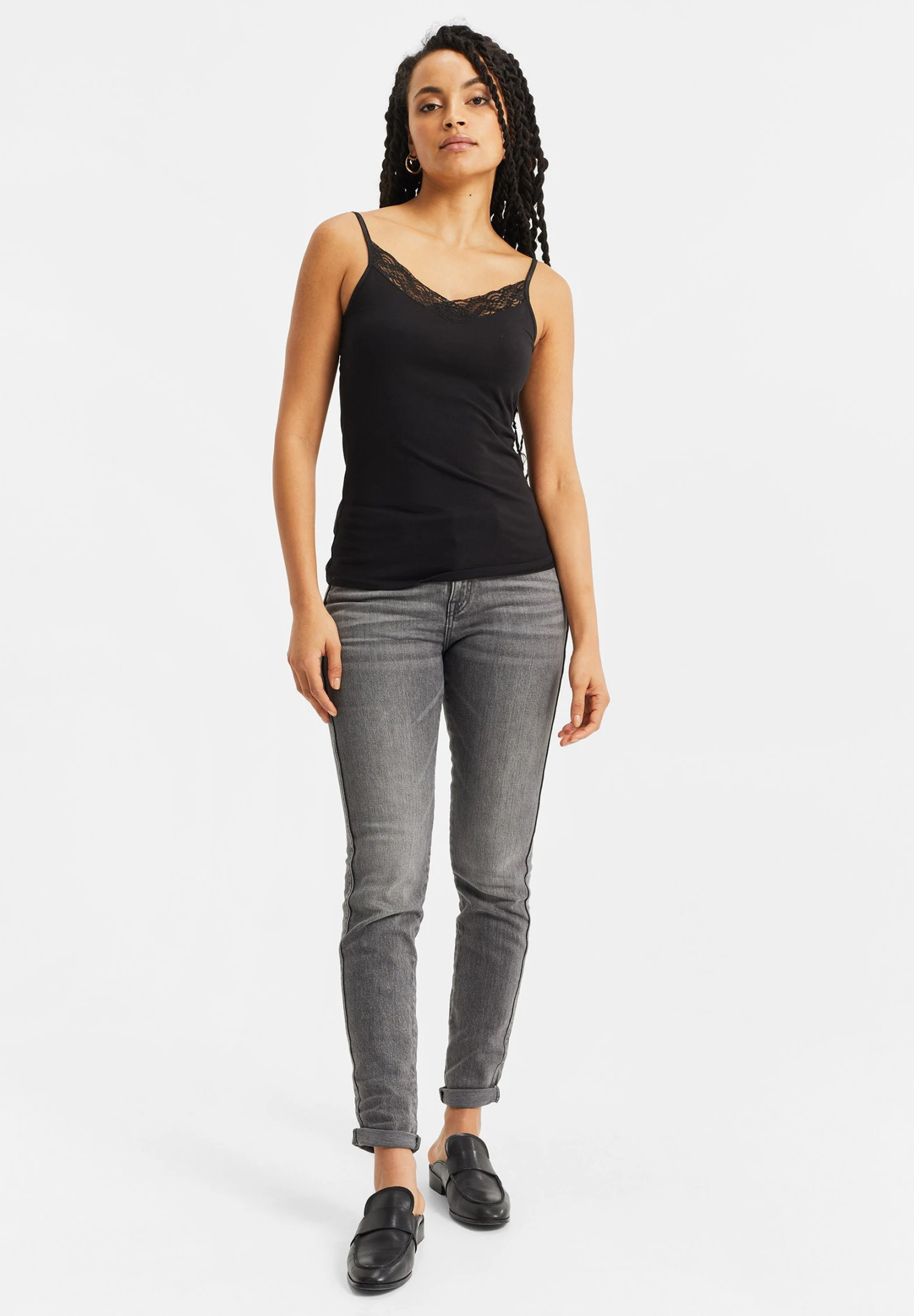 WE FASHION Singlet Van Met Kant - Débardeur - Black 4 WE FASHION Singlet Van Met Kant - Débardeur - Black – Image 2